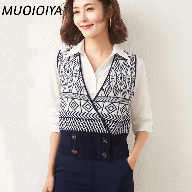 Woman Sleeveless 100% Wool Knitted Vest Fancy Sweaters Low V-Neck Sleeveless Ladies Jumpers Hot Sale Woman Knitwears
Woman Sleeveless 100% Wool Knitted Vest Fancy Sweaters Low V-Neck Sleeveless Ladies Jumpers Hot Sale Woman Knitwears
