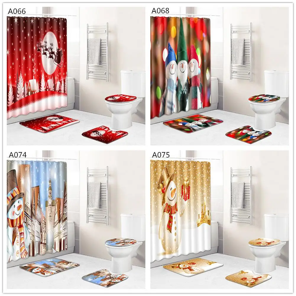 TWISTER.CK Merry Christmas набор для ванной комнаты Снеговик колокольчик Санты с рисунком