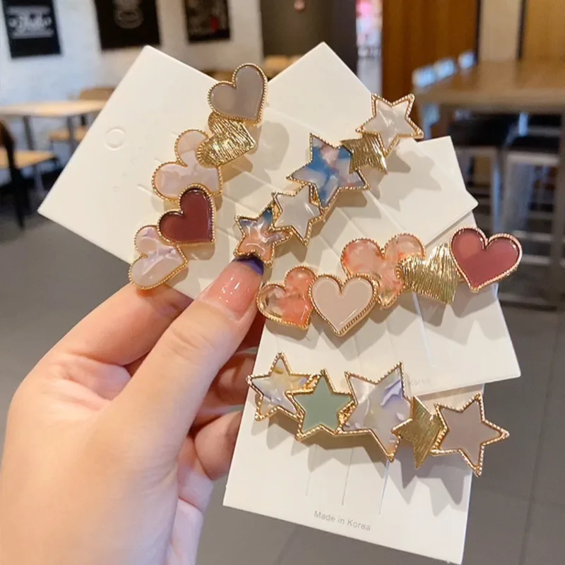 New Women Elegant Colorful Star Heart Alloy Barrettes Sweet Hair Ornament Headband Hair Clips Hairpins Fashion Hair Accessories
New Women Elegant Colorful Star Heart Alloy Barrettes Sweet Hair Ornament Headband Hair Clips Hairpins Fashion Hair Accessories