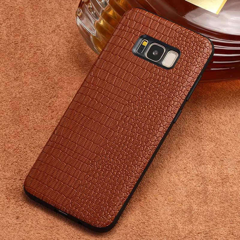 Чехол из натуральной кожи для телефона samsung galaxy s10 S9 Plus с текстурой крокодила