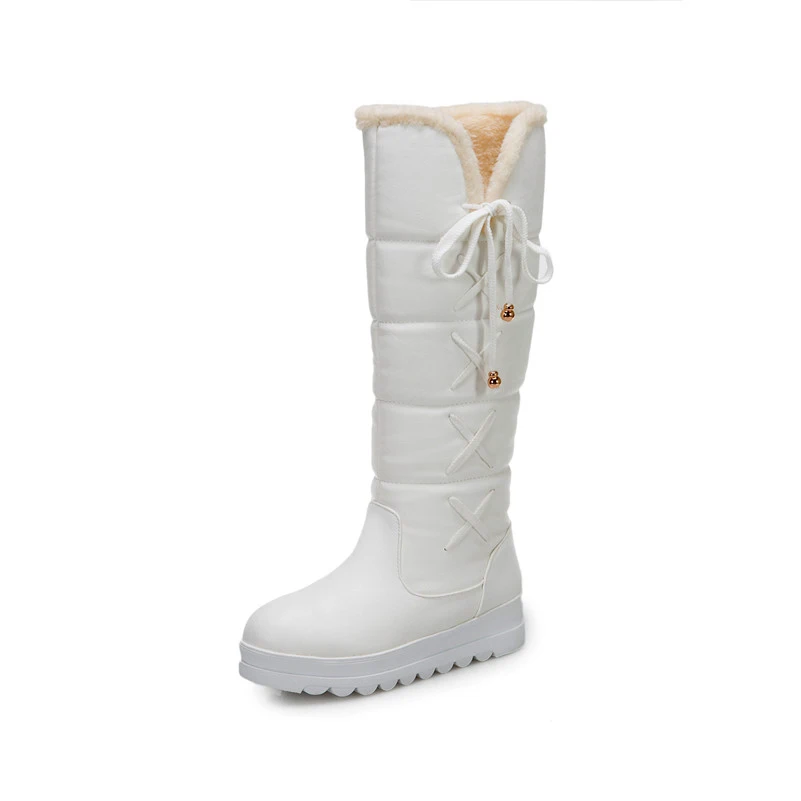 ANNYMOLI Snow Boots Woman Flat Platform Knee High Boots Bow Round Toe Long Boots Ladies Shoes Winter Warm White Large Size 33-44
ANNYMOLI Snow Boots Woman Flat Platform Knee High Boots Bow Round Toe Long Boots Ladies Shoes Winter Warm White Large Size 33-44