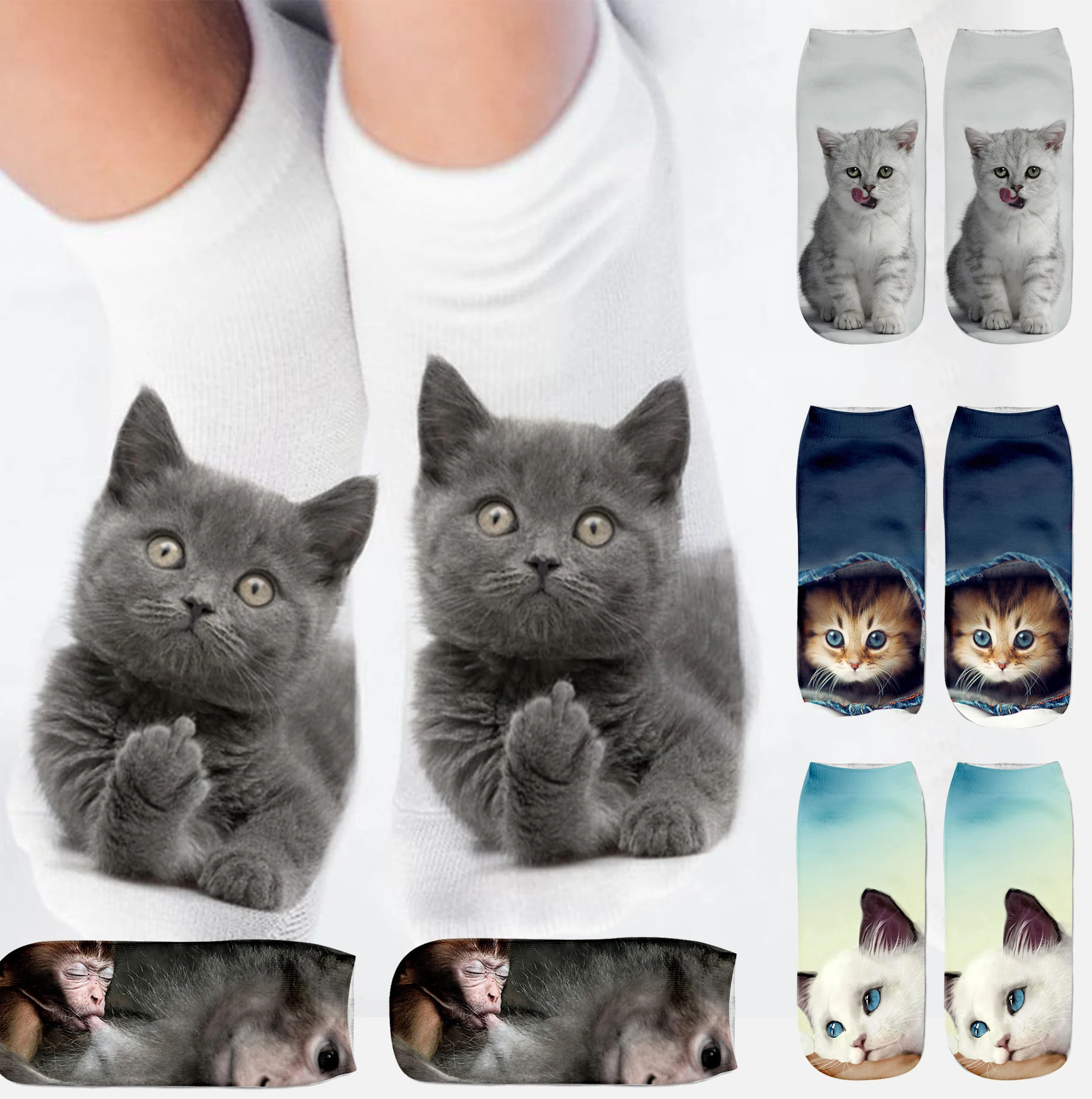 Cartoon Cat Sock 3D Cat Printed Cotton Anklet Socks Low Cut Sports Sock Cute Designer Women Girl Casual Socks
Cartoon Cat Sock 3D Cat Printed Cotton Anklet Socks Low Cut Sports Sock Cute Designer Women Girl Casual Socks