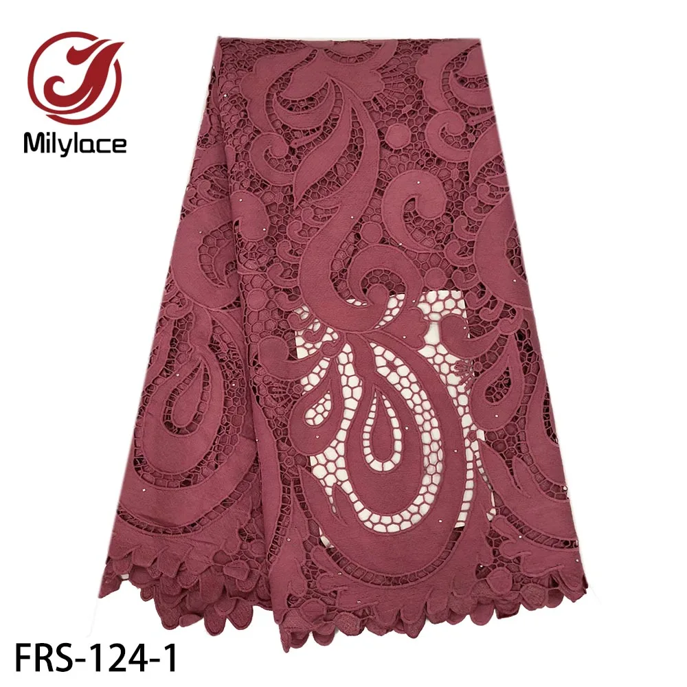 High Quality African Guipure Cord Lace Fabric Latest Nigerian French Cord Lace Fabric with Stones for Dress FRS-124
High Quality African Guipure Cord Lace Fabric Latest Nigerian French Cord Lace Fabric with Stones for Dress FRS-124