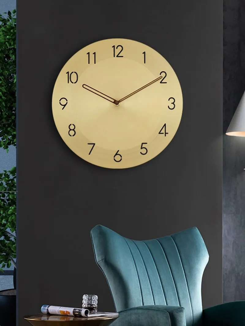 Nordic Wall Clock Living Room Creative Fashion Simple Modern Light Luxury Wall Clock Bedroom Pure Copper Art Decoration Clock
Nordic Wall Clock Living Room Creative Fashion Simple Modern Light Luxury Wall Clock Bedroom Pure Copper Art Decoration Clock