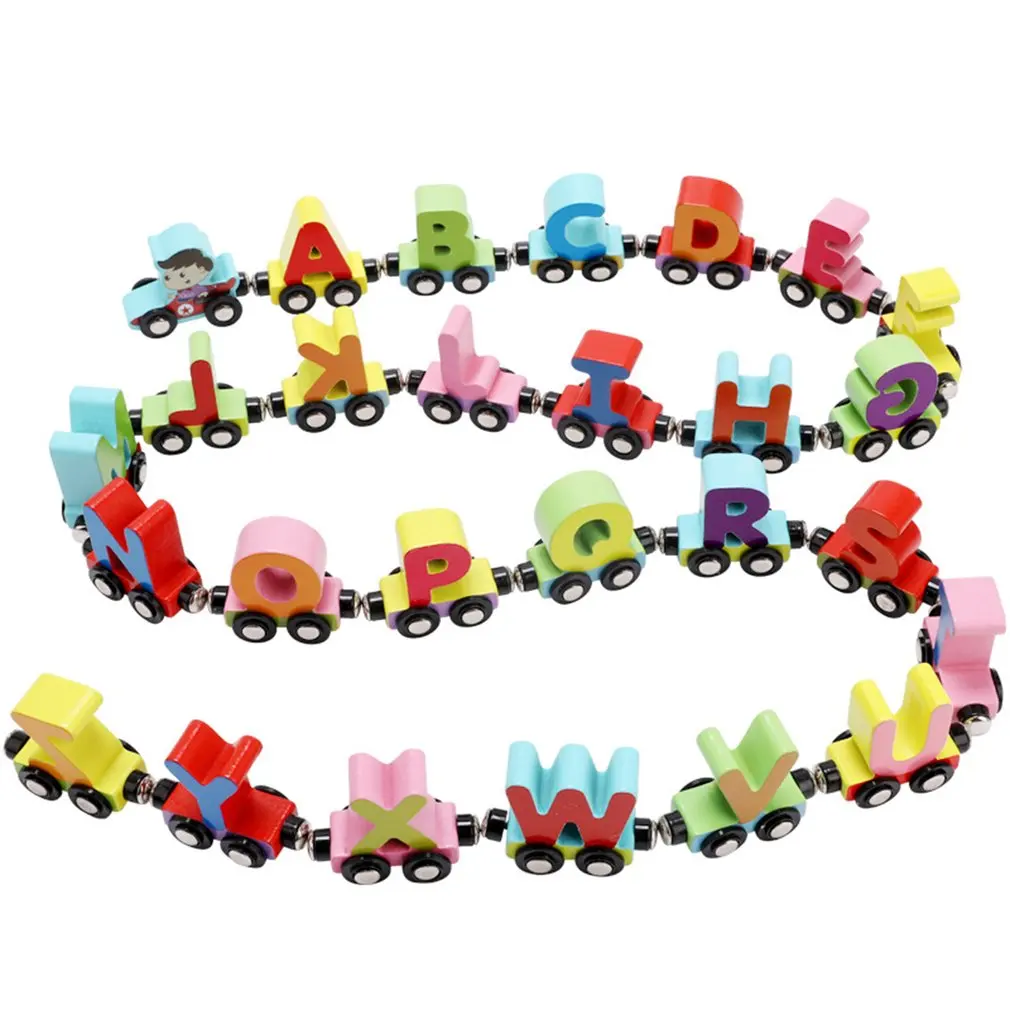 Educational Children's Toy Magnetic Car Small Locomotive Wooden 26-section Numbers And Letters Puzzle Wooden Toy Tractor Car
Educational Children's Toy Magnetic Car Small Locomotive Wooden 26-section Numbers And Letters Puzzle Wooden Toy Tractor Car