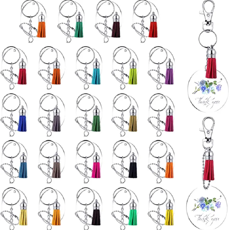 48/90Pcs Acrylic Clear Circle Discs Keychain Set Round Acrylic Keychain Blank Leather Tassel Pendant Jump Rings For DIY
48/90Pcs Acrylic Clear Circle Discs Keychain Set Round Acrylic Keychain Blank Leather Tassel Pendant Jump Rings For DIY