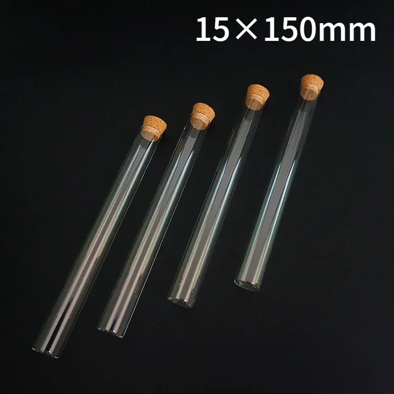 50pcs/lot 15x150mm Transparent Lab Glass Test Tube With Cork Stoppers Flat Bottom Vial Container
50pcs/lot 15x150mm Transparent Lab Glass Test Tube With Cork Stoppers Flat Bottom Vial Container