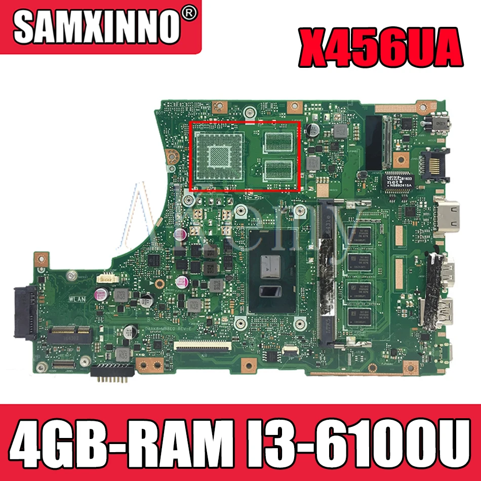 Akemy X456UAM Laptop motherboard For Asus VivoBook X456UA X456UV X456UQk X456UAM X456UAK mainboard 4GB-RAM I3-6100U DDR4
Akemy X456UAM Laptop motherboard For Asus VivoBook X456UA X456UV X456UQk X456UAM X456UAK mainboard 4GB-RAM I3-6100U DDR4