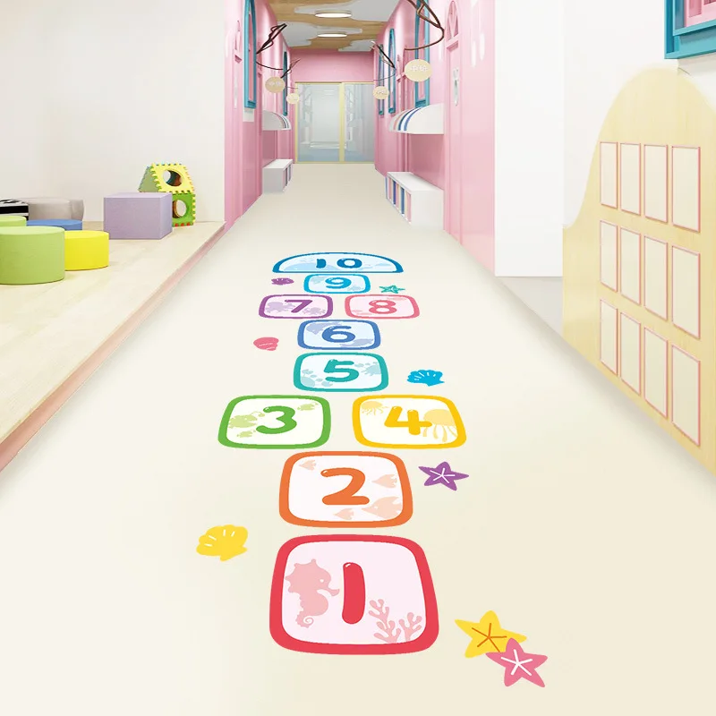 Kindergarten Ground Floor Stickers Long Jump Small Footprints Sticker Child Hopscotch Airplane Jumping Grid Number Game Stickers
Kindergarten Ground Floor Stickers Long Jump Small Footprints Sticker Child Hopscotch Airplane Jumping Grid Number Game Stickers