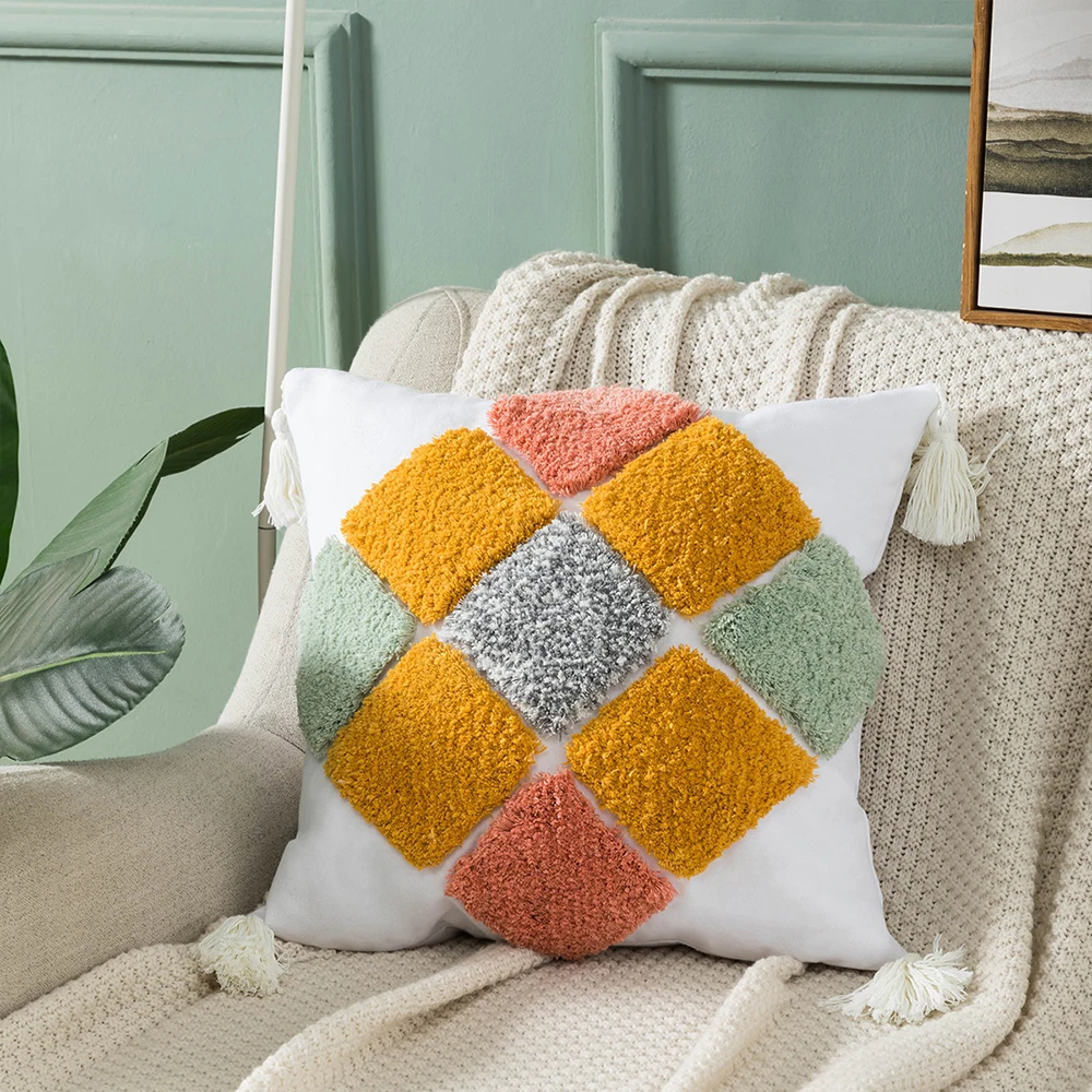 45*45CM/30*50CM Tufted Pillowcase Tassel Embroidery Stitching Pillow Cover Geometric Home Decor Bedroom Sofa Cushion Cover
45*45CM/30*50CM Tufted Pillowcase Tassel Embroidery Stitching Pillow Cover Geometric Home Decor Bedroom Sofa Cushion Cover