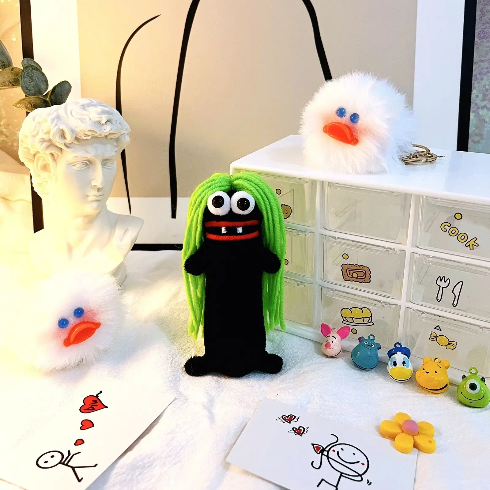 Cute Funny Sausage Mouth Blame Keychain Creative Diy Hairstyle Weaving Doll Plush Pendant Keyring Girlfriends Couples Bag Gift
Cute Funny Sausage Mouth Blame Keychain Creative Diy Hairstyle Weaving Doll Plush Pendant Keyring Girlfriends Couples Bag Gift