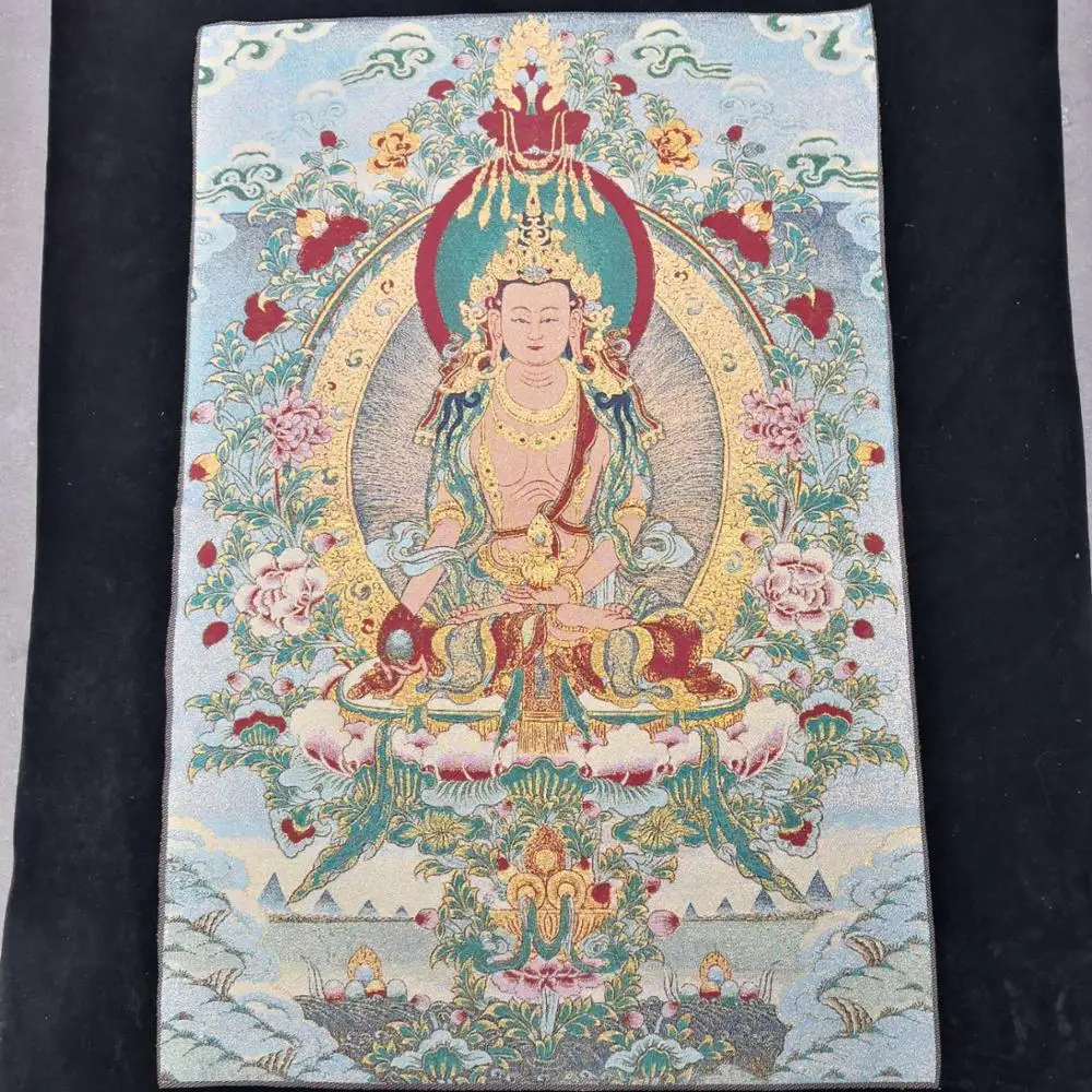 Home Decor 35" Thangka embroidery Tibetan Buddhism silk embroidery brocade Nepal Guanyin Bodhisattva Statue Thangkas
Home Decor 35" Thangka embroidery Tibetan Buddhism silk embroidery brocade Nepal Guanyin Bodhisattva Statue Thangkas