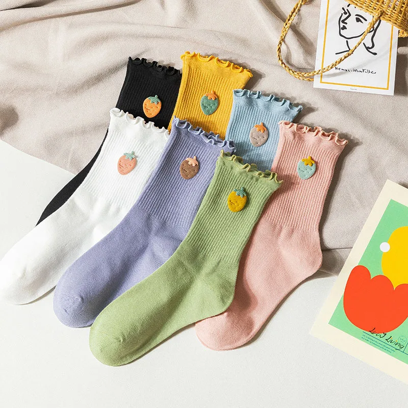 Sweet Style cute girl strawberry fruit creative pattern cartoon tube socks Japanese fungus lace pile pile socks women
Sweet Style cute girl strawberry fruit creative pattern cartoon tube socks Japanese fungus lace pile pile socks women