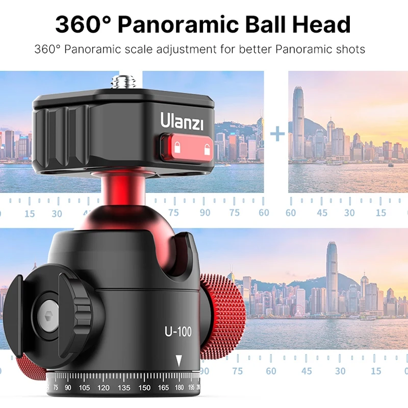 Ulanzi U-100 Metal Ballhead Tripod Ball Heads Quick Release Ballhead Mount for DSLR Accessories with Cold Shoe
Ulanzi U-100 Metal Ballhead Tripod Ball Heads Quick Release Ballhead Mount for DSLR Accessories with Cold Shoe