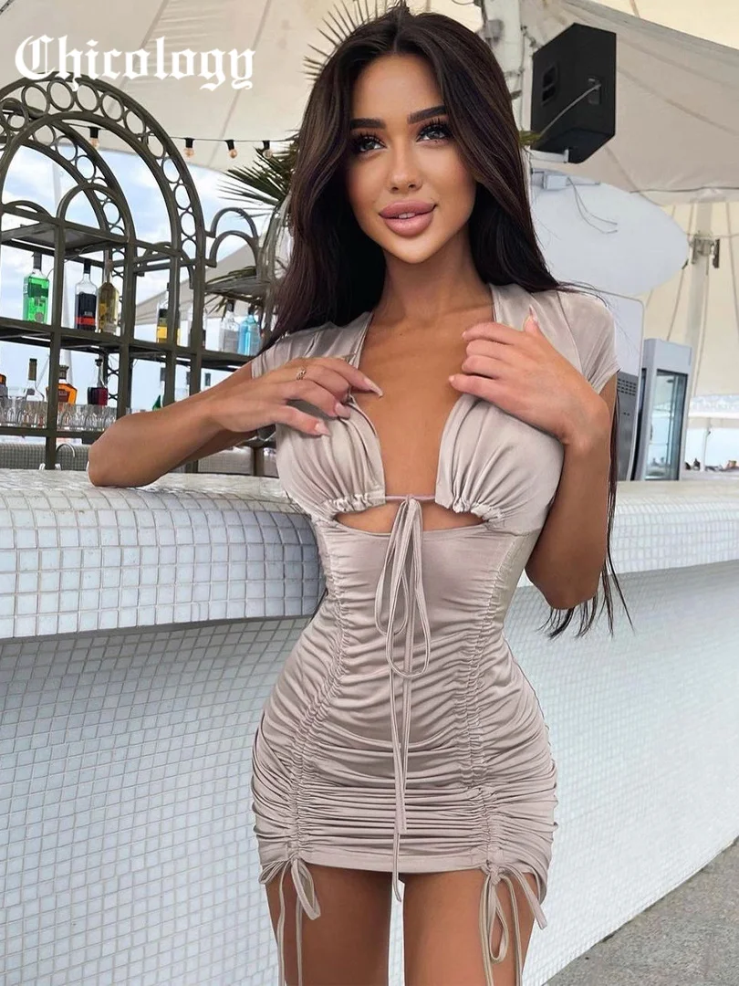 Chicology 2022 Elegant Spring Summer Party Club Evening V Neck Mini Bodycon Solid Fashion Lace Up Drawstring Festival Dress
Chicology 2022 Elegant Spring Summer Party Club Evening V Neck Mini Bodycon Solid Fashion Lace Up Drawstring Festival Dress