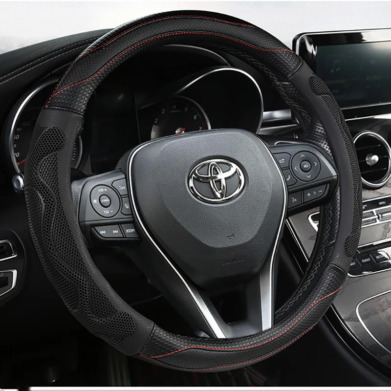 38CM PU Leather Steering Wheel Cover for Toyota Corolla Fortuner Sequoia Auris Avensis YARIS Vios Celica 86 Auto Accessories
38CM PU Leather Steering Wheel Cover for Toyota Corolla Fortuner Sequoia Auris Avensis YARIS Vios Celica 86 Auto Accessories