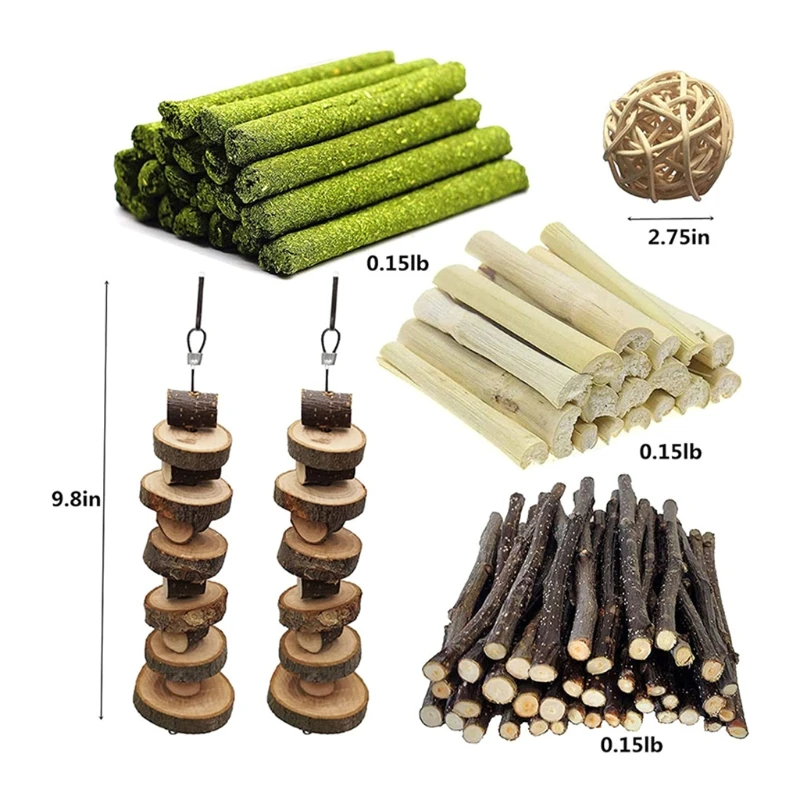 6 Pieces Bunny Chew Toys Hanging Wood Strings Hay Treat Grass Sticks Twigs for Rabbit Squirrel Small Pets Dental Care
6 Pieces Bunny Chew Toys Hanging Wood Strings Hay Treat Grass Sticks Twigs for Rabbit Squirrel Small Pets Dental Care