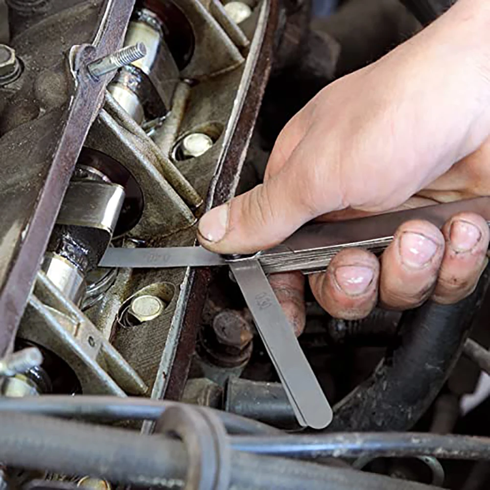 2PCS Feeler Gauge Stainless Steel Valve Feeler Gauge Imperial Gap Measurement Tool 0.04mm - 0.88mm Dual Marked Metric With Brass
2PCS Feeler Gauge Stainless Steel Valve Feeler Gauge Imperial Gap Measurement Tool 0.04mm - 0.88mm Dual Marked Metric With Brass