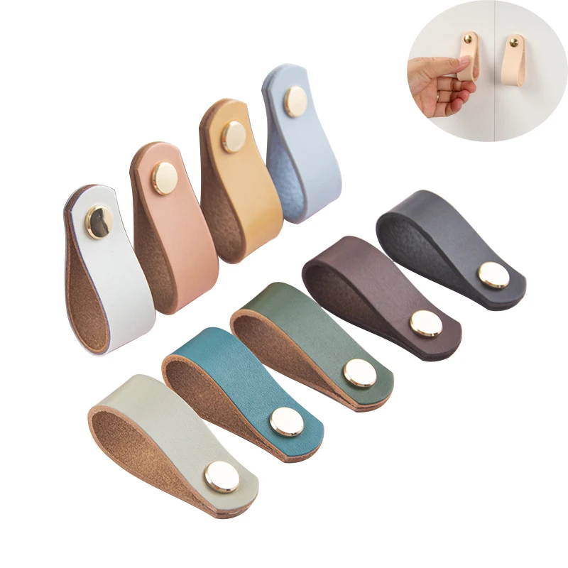 Nordic Furniture Handle Anti-collision Cowhide Wardrobe Drawer Puller Door Genuine Leather Cabinet Handles Artificial Leather
Nordic Furniture Handle Anti-collision Cowhide Wardrobe Drawer Puller Door Genuine Leather Cabinet Handles Artificial Leather
