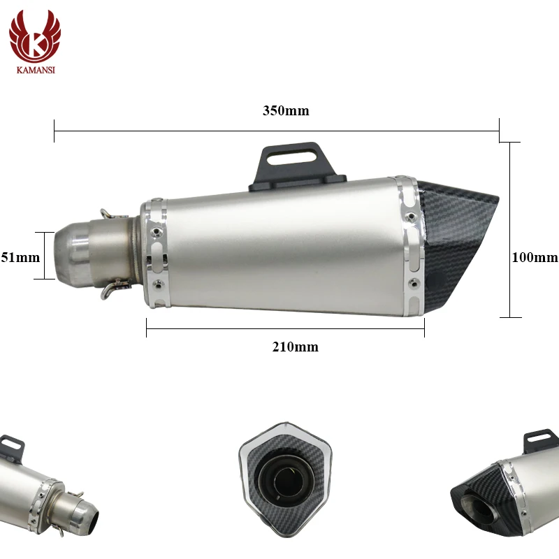 Мотоцикл выхлопная муфта Универсальный 36-51 мм Akrapovic нержавеющая сталь имитирует