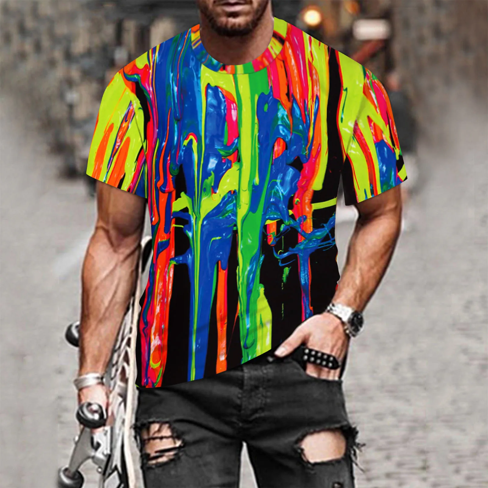 Футболка мужская оверсайз с круглым вырезом, модная тенниска с 3D-принтом, повседневная майка свободного покроя, уличная одежда, лето 
Футболка мужская оверсайз с круглым вырезом, модная тенниска с 3D-принтом, повседневная майка свободного покроя, уличная одежда, лето