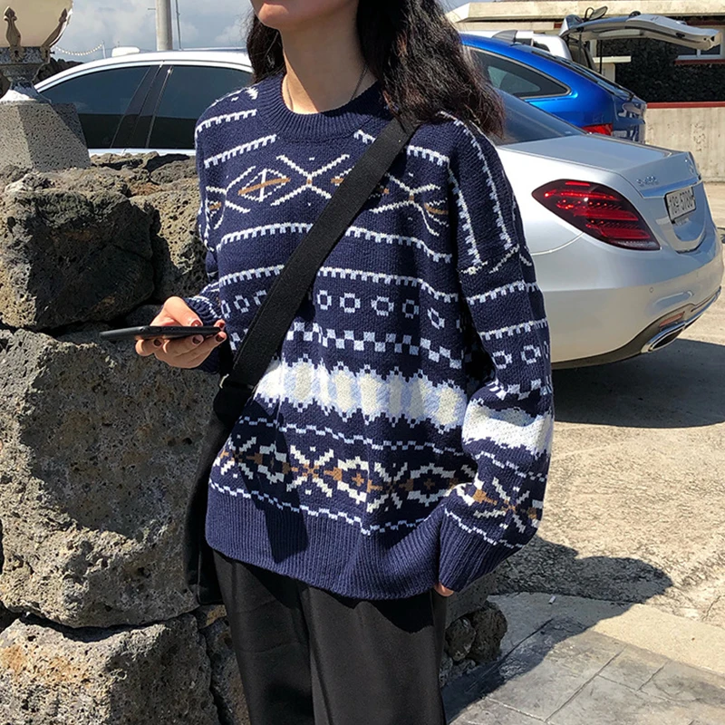 Fanco Autumn and Winter New 2020 Korean Casual Vintage Printed Sweater Women Loose Pullover Knitted O-Neck Long Sleeve Outer
Fanco Autumn and Winter New 2020 Korean Casual Vintage Printed Sweater Women Loose Pullover Knitted O-Neck Long Sleeve Outer