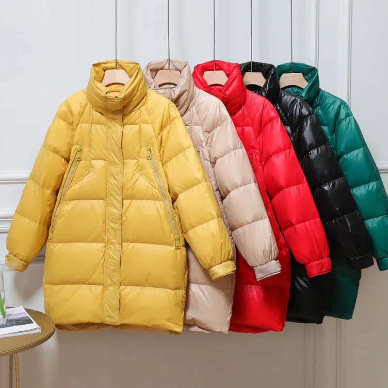 New Winter Down Jacket Women Parker Solid Stand Collar Zipper Mid-long Coat Thicke Warm White Duck Down Jacket Female Outerwear
New Winter Down Jacket Women Parker Solid Stand Collar Zipper Mid-long Coat Thicke Warm White Duck Down Jacket Female Outerwear