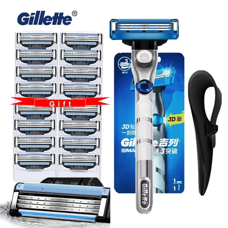 Gillette Mach 3 Turbo 3D Men's Razor Handle Machine for Shaving Razor Blade Cassettes Shaver For Beard with Rubber Sleeve
Gillette Mach 3 Turbo 3D Men's Razor Handle Machine for Shaving Razor Blade Cassettes Shaver For Beard with Rubber Sleeve