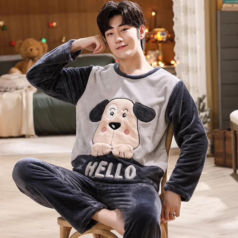2022 New Autumn Winter Large Size Plus Velvet Animal cartoon Home Clothes For Men Casual O Neck Soft Warm Sleepwear 2 Piece Sets
2022 New Autumn Winter Large Size Plus Velvet Animal cartoon Home Clothes For Men Casual O Neck Soft Warm Sleepwear 2 Piece Sets