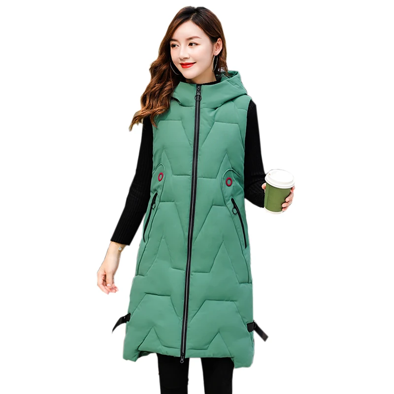 Plus Size Hooded Vest Coat Women Autumn Winter Warm Medium Long Cotton Waistcoat Windproof Female Sleeveless Slim Vest 2020
Plus Size Hooded Vest Coat Women Autumn Winter Warm Medium Long Cotton Waistcoat Windproof Female Sleeveless Slim Vest 2020