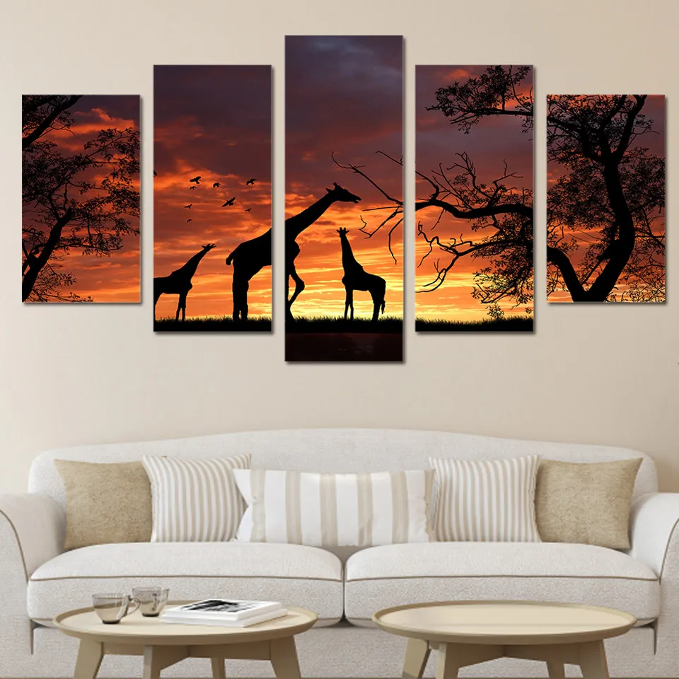 5 Pieces Giraffe Sunset Tree Landscape Painting Canvas Print Room Decor Print Poster Picture Canvas Painting
5 Pieces Giraffe Sunset Tree Landscape Painting Canvas Print Room Decor Print Poster Picture Canvas Painting