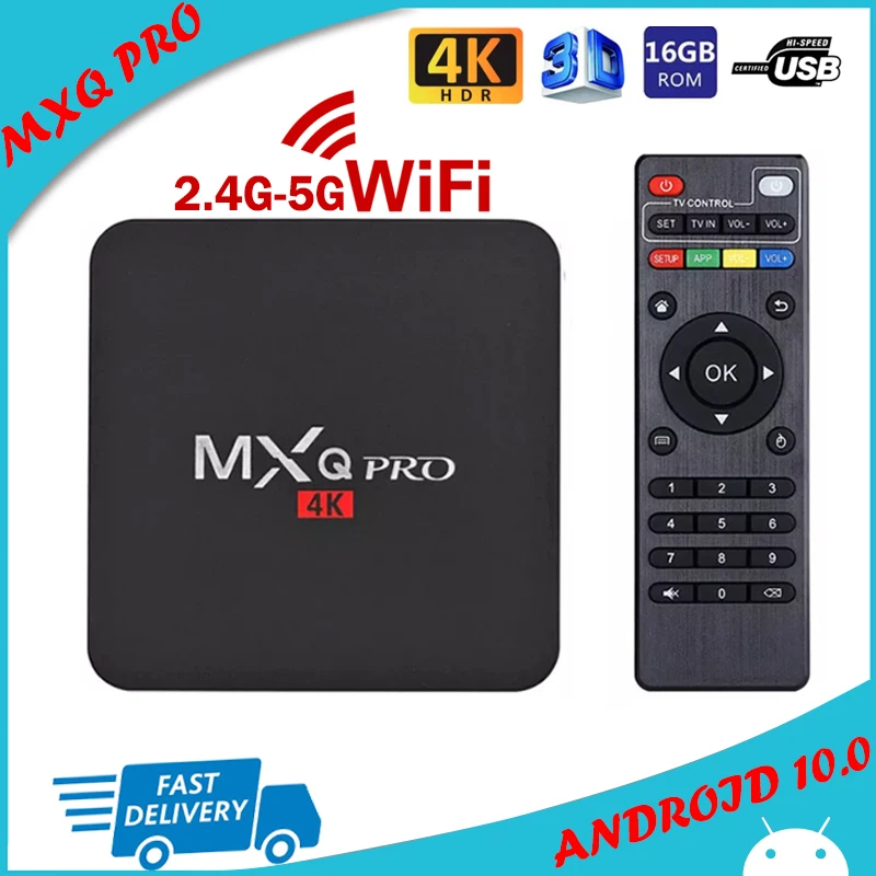 ТВ-приставка MXQ PRO 4K 5G, Android TV приставка с четырехъядерным процессором RK3228A, Wi-Fi 2 ГБ, 16 ГБ, 2,4 ГБ, 4K, 3D, Android 10.0, ТВ-приставка MXQ PRO 4K Sep Top BOX
ТВ-приставка MXQ PRO 4K 5G, Android TV приставка с четырехъядерным процессором RK3228A, Wi-Fi 2 ГБ, 16 ГБ, 2,4 ГБ, 4K, 3D, Android 10.0, ТВ-приставка MXQ PRO 4K Sep Top BOX