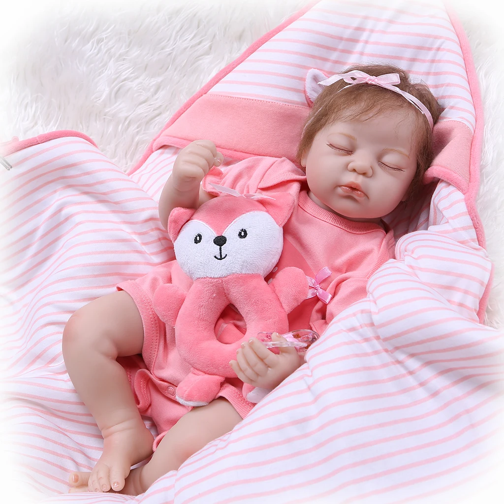 Realistic Reborn Doll 20inch, Cute Lifelike Soft Silicone Doll, Newborn Baby Doll with Clothes & Plush Toy & Blanket
Realistic Reborn Doll 20inch, Cute Lifelike Soft Silicone Doll, Newborn Baby Doll with Clothes & Plush Toy & Blanket