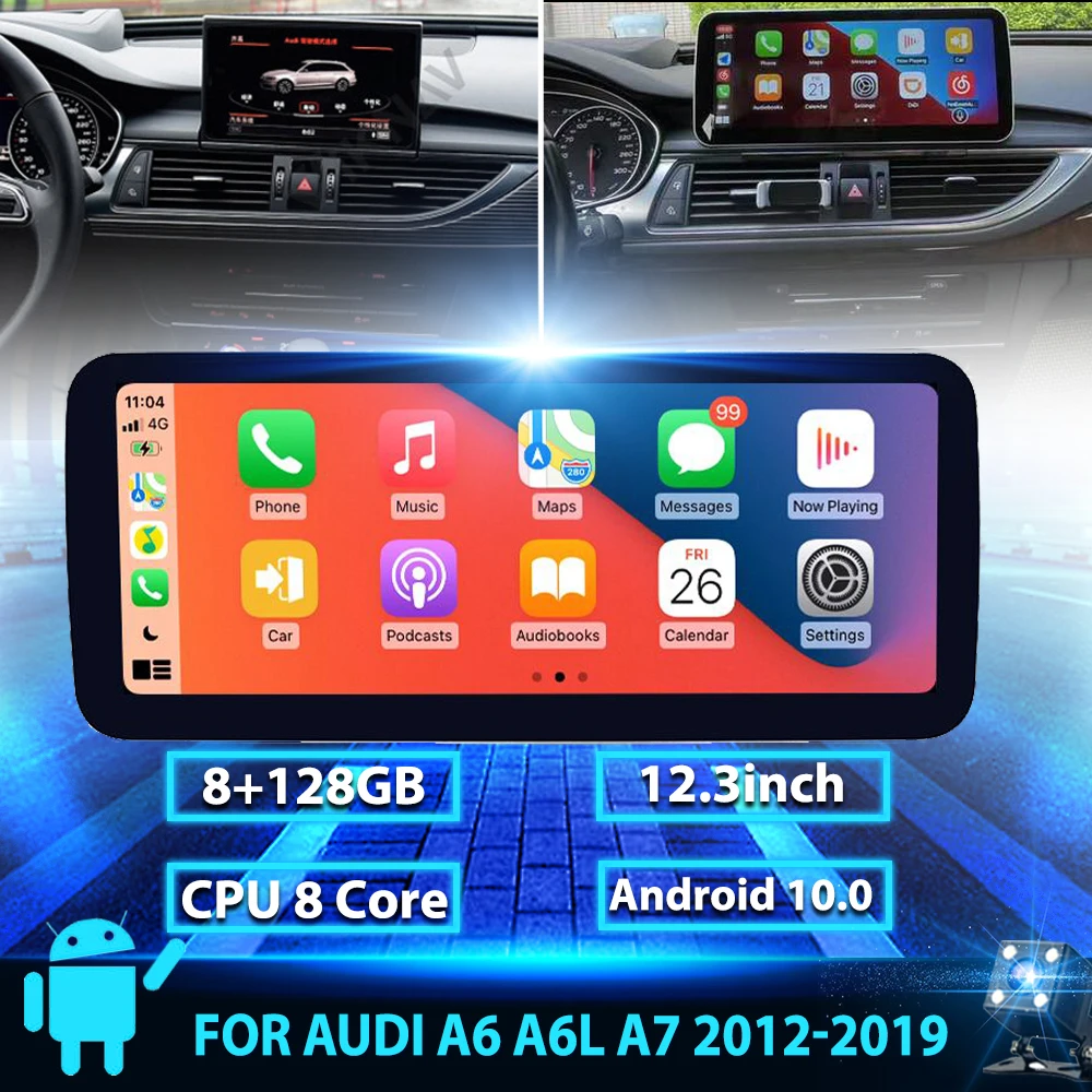 Автомобильный мультимедийный плеер для Audi A6 A6L A7 12,3-2012, 2019 дюйма, Android, GPS
Автомобильный мультимедийный плеер для Audi A6 A6L A7 12,3-2012, 2019 дюйма, Android, GPS