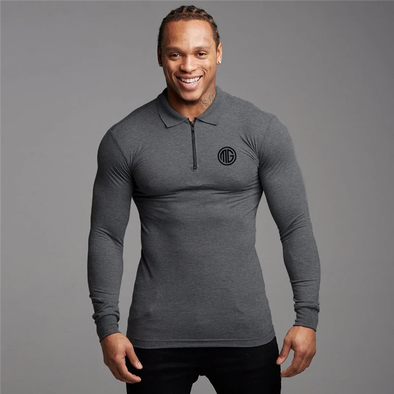 Muscle Guys Spring Fashion Long Sleeve Polo Shirts Men Gym Fitness Slim Fit Zipper Shirt Bodybuilding Stretch Cotton Poloshirt
Muscle Guys Spring Fashion Long Sleeve Polo Shirts Men Gym Fitness Slim Fit Zipper Shirt Bodybuilding Stretch Cotton Poloshirt