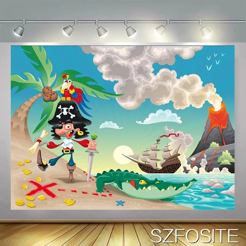 Cartoon Volcano Pirate Mermaid Backdrop Baby Birthday Party Room Table Decoration Photography Photo Kids Custom Vinyl Background 
Cartoon Volcano Pirate Mermaid Backdrop Baby Birthday Party Room Table Decoration Photography Photo Kids Custom Vinyl Background