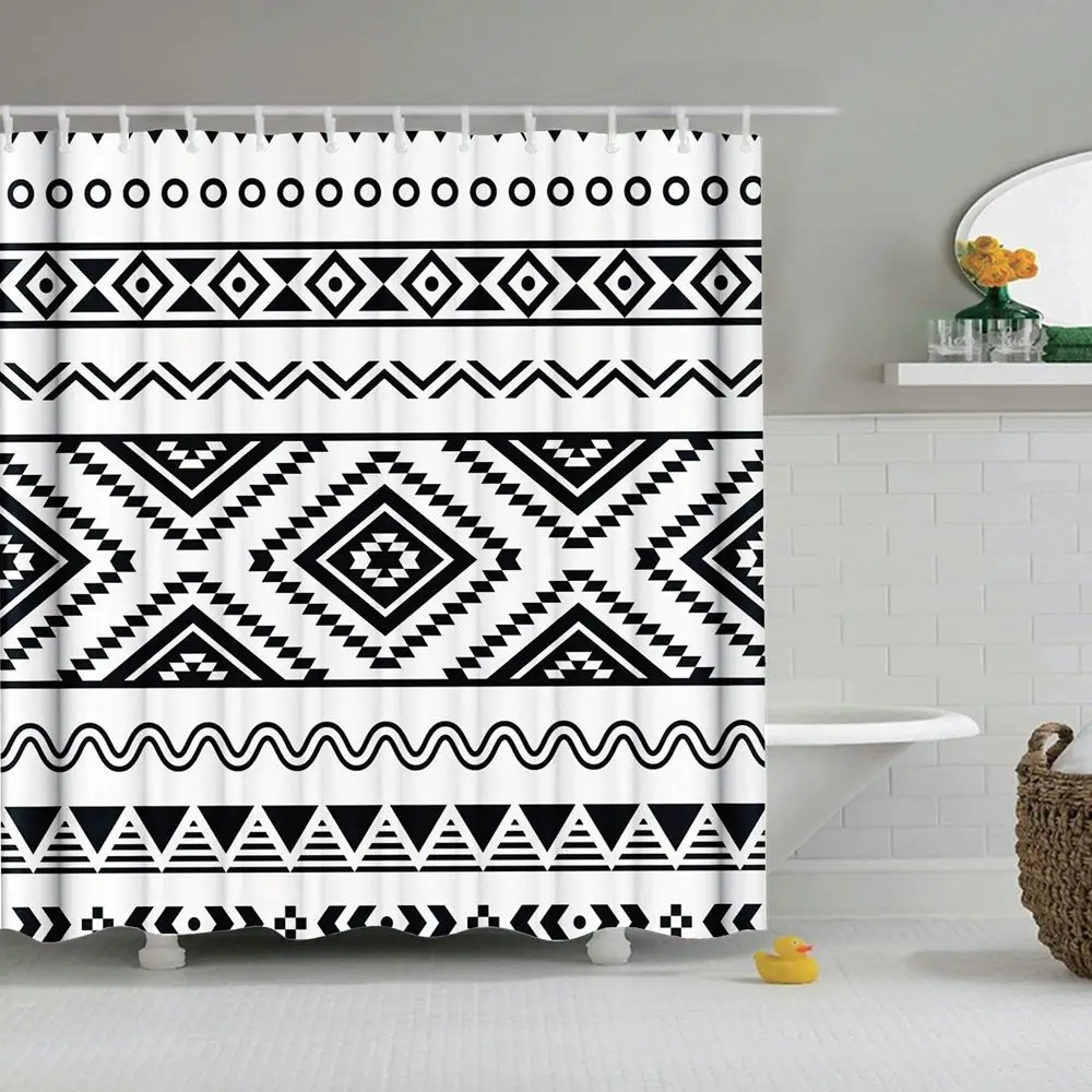 Dafield Tribal Shower CurtainHand Drawn Style Pattern Geometric and Oranmental Aztec Design Fabric Bathroom Decor Set
Dafield Tribal Shower CurtainHand Drawn Style Pattern Geometric and Oranmental Aztec Design Fabric Bathroom Decor Set