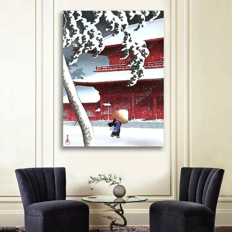Wall Art Japan Zojoji Temple Snow View Canvas Painting Modular Ukiyo-e Picture Home Decor Bedroom Background Kawase Hasui Poster
Wall Art Japan Zojoji Temple Snow View Canvas Painting Modular Ukiyo-e Picture Home Decor Bedroom Background Kawase Hasui Poster