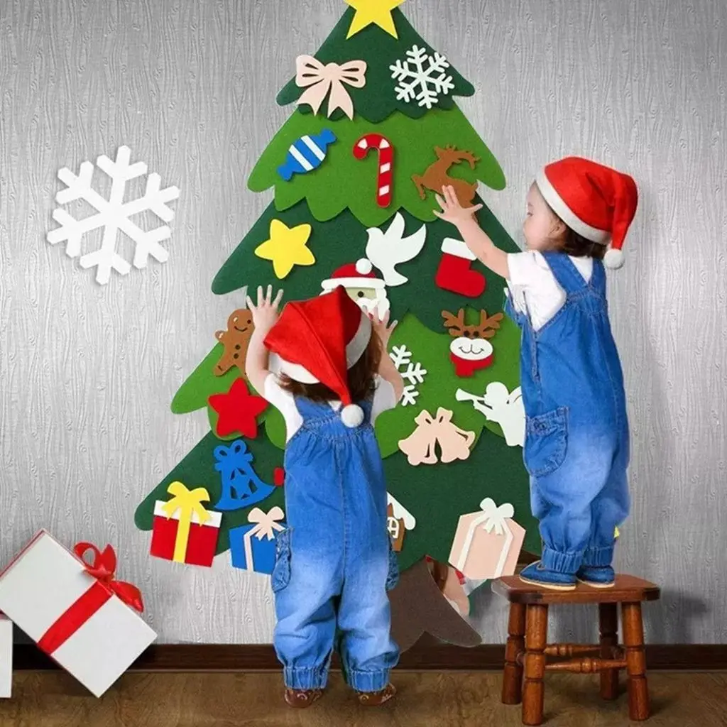 High Quality DIY Merry Xmas For Kids Bright Color Xmas Gifts Hanging Ornaments Home Decorations Felt Christmas Tree
High Quality DIY Merry Xmas For Kids Bright Color Xmas Gifts Hanging Ornaments Home Decorations Felt Christmas Tree