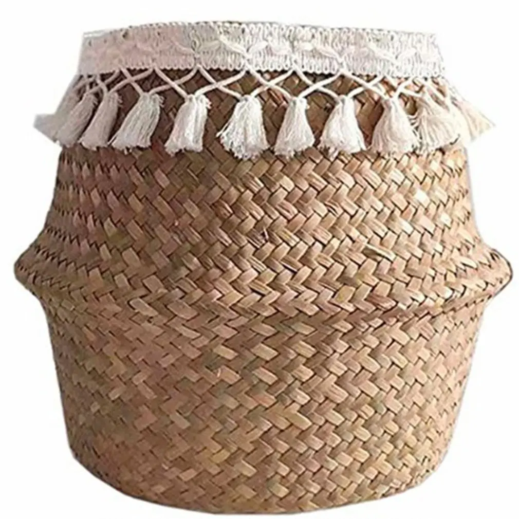 Flower Basket Fringed Hand-woven Seagrass Basket Creative Household Items Folding Beautiful Straw Flower Basket
Flower Basket Fringed Hand-woven Seagrass Basket Creative Household Items Folding Beautiful Straw Flower Basket