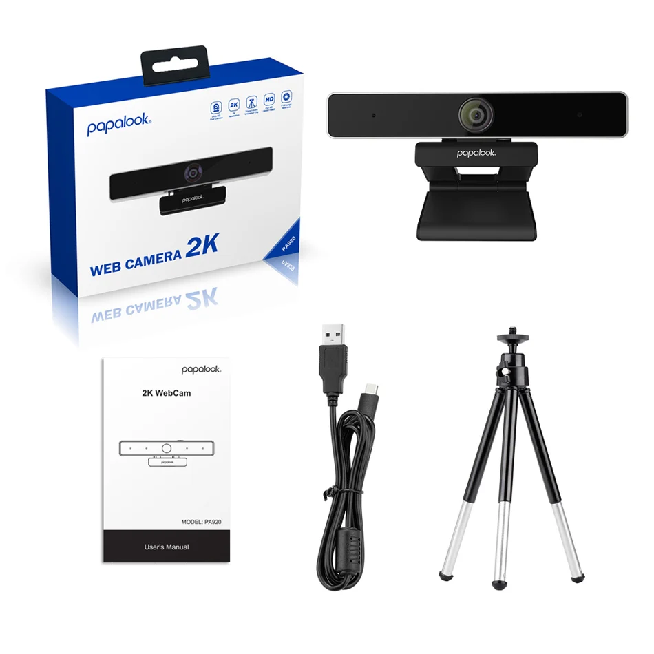 PAPALOOK PA920 Webcam Ultral HD 2K live Web Camera Fixed Focus With Mic Noise Reduction, Privacy Cover and Tripod For PC
PAPALOOK PA920 Webcam Ultral HD 2K live Web Camera Fixed Focus With Mic Noise Reduction, Privacy Cover and Tripod For PC