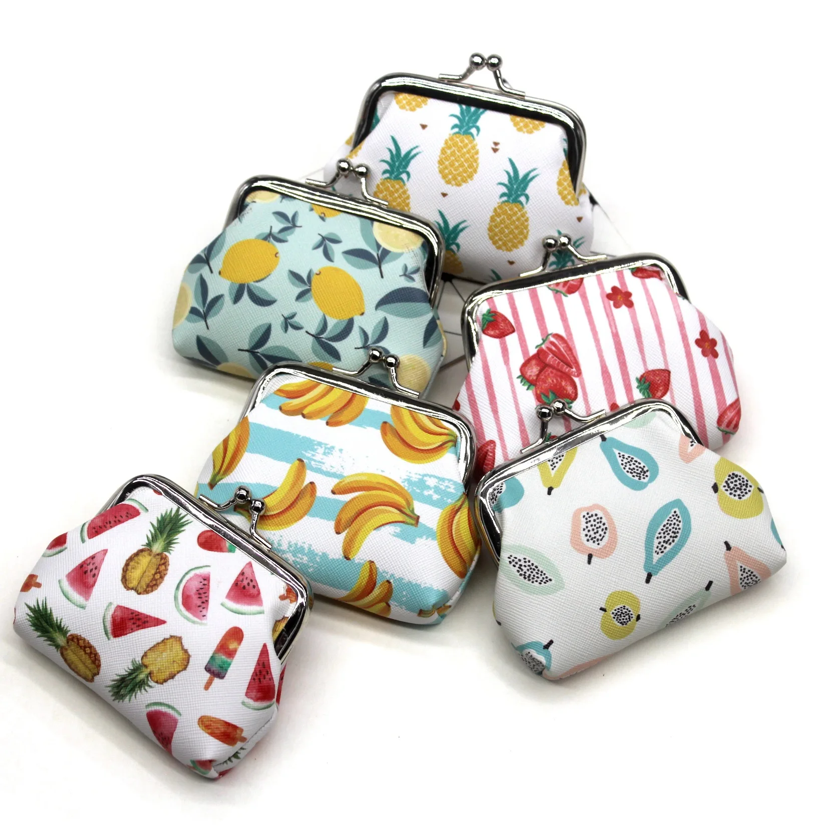 Cute Fruits Pattern Coin purse girl Fresh Casual PU leather Zero Wallet Lady Fashion Cartoon Money Bag women clutch change | Багаж и сумки