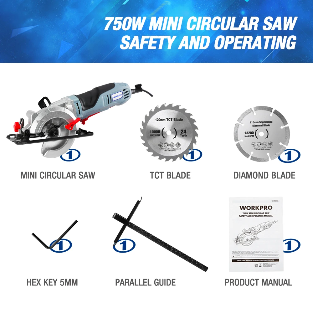 Electric Mini Circular Saw Power Tools 750w Multifunctional Electric Saw With Tct Blade And Diamond Blade Sawing Machine