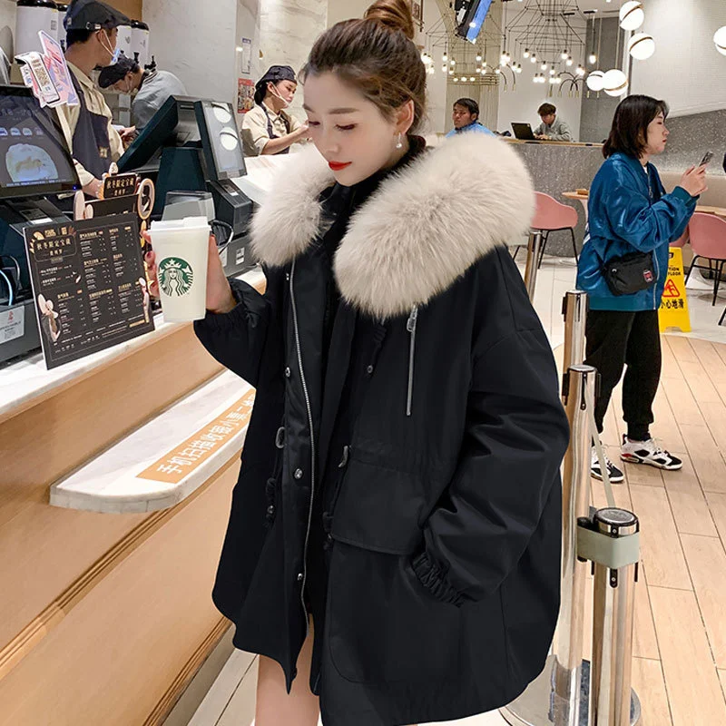 Pai overcome women's plus velvet mid-length 2021 new winter padded jacket Korean style thick coat tide
Pai overcome women's plus velvet mid-length 2021 new winter padded jacket Korean style thick coat tide