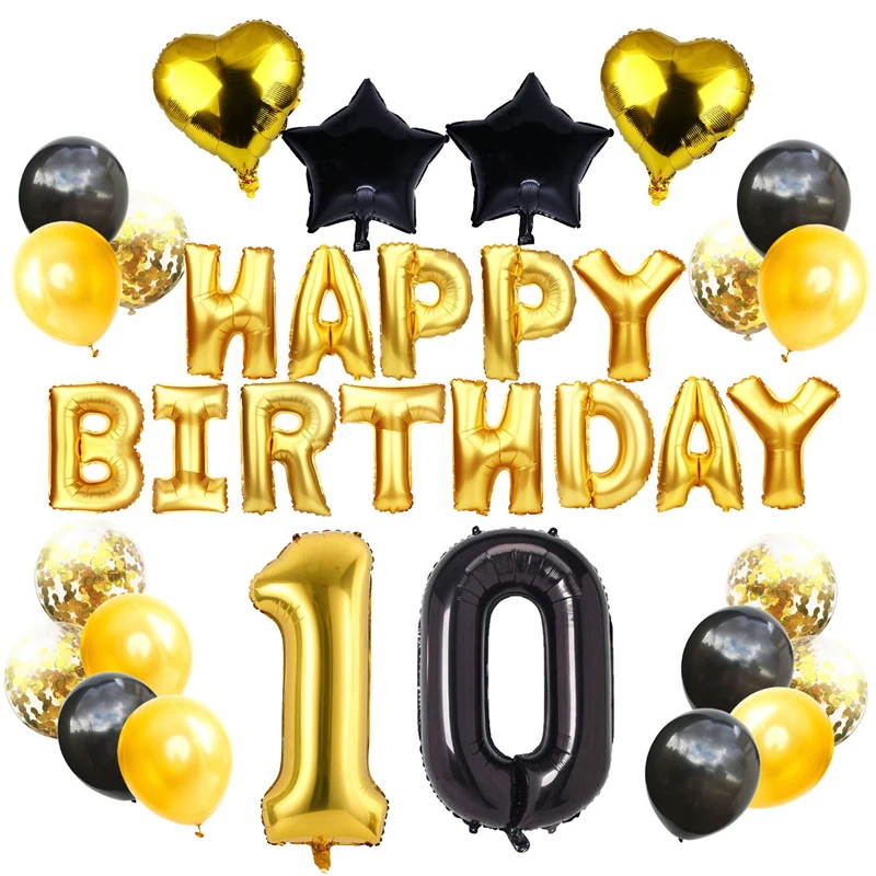 1set Black Gold Number 10/20/30/40/50/60/70/80/90 16inch Happy Birthday Latex Foil Confetti Balloon Adult Birthday Party Decor
1set Black Gold Number 10/20/30/40/50/60/70/80/90 16inch Happy Birthday Latex Foil Confetti Balloon Adult Birthday Party Decor