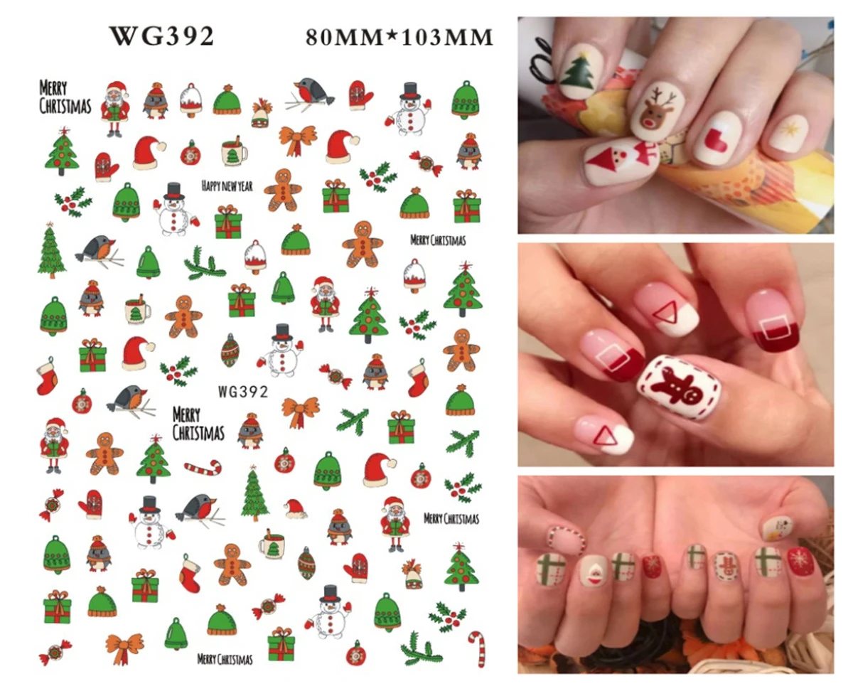 New Nail Art Stickers 3D Christmas Series Design Adhesive Nail Art Decorations Snowman Snowflake Santa Claus Elk DIY Nail Decals
New Nail Art Stickers 3D Christmas Series Design Adhesive Nail Art Decorations Snowman Snowflake Santa Claus Elk DIY Nail Decals