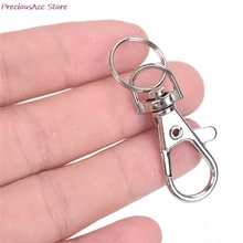 10pcs/lot New Metal Key Chain Ring Swivel Lobster Clasp Clips Key Hooks Keychain Split Ring DIY Bag Jewelry Keychains Making
