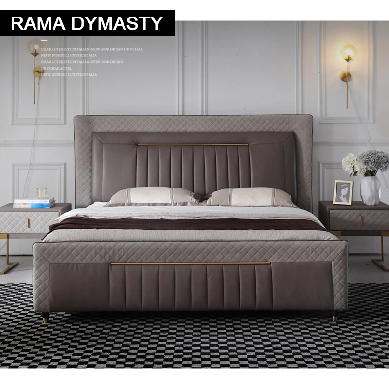 RAMA DYMASTY genuine leather soft bed modern design bed bett, cama fashion king/queen size bedroom furniture
RAMA DYMASTY genuine leather soft bed modern design bed bett, cama fashion king/queen size bedroom furniture