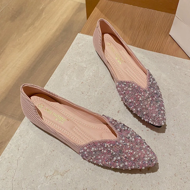 Pink Sweet Girls Ballerina Shoes Ladies Spring/fall Glitter Flats Pointed Toe Loafers Soft Bottomed Moccasins Party Shoes Women
Pink Sweet Girls Ballerina Shoes Ladies Spring/fall Glitter Flats Pointed Toe Loafers Soft Bottomed Moccasins Party Shoes Women