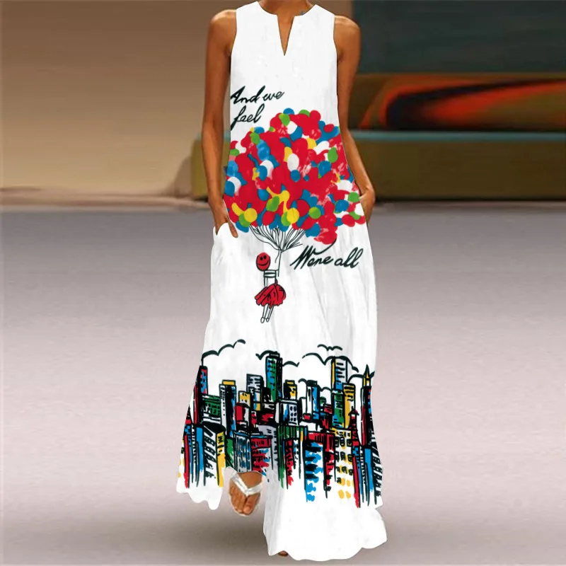 2021 Summer Women's Long Skirt Sexy Print Long Skirt Women's V-neck Sleeveless Dress Large Women's Long Dress S-5XL
2021 Summer Women's Long Skirt Sexy Print Long Skirt Women's V-neck Sleeveless Dress Large Women's Long Dress S-5XL